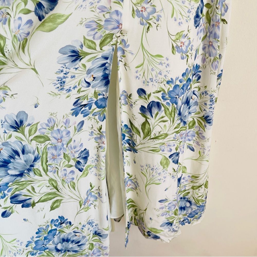 YUMI KIM Ivory & Blue Floral Tie Strap Maxi Dress XS - Picture 3 of 9